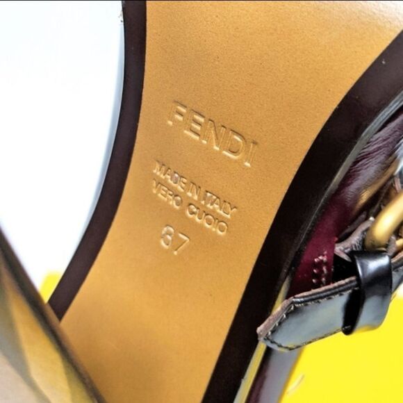 NIB FENDI Platform Monk Strap Leather Ankle Boots 37 - Picture 8 of 10